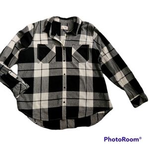 Black and White Buffalo Plaid Blouse